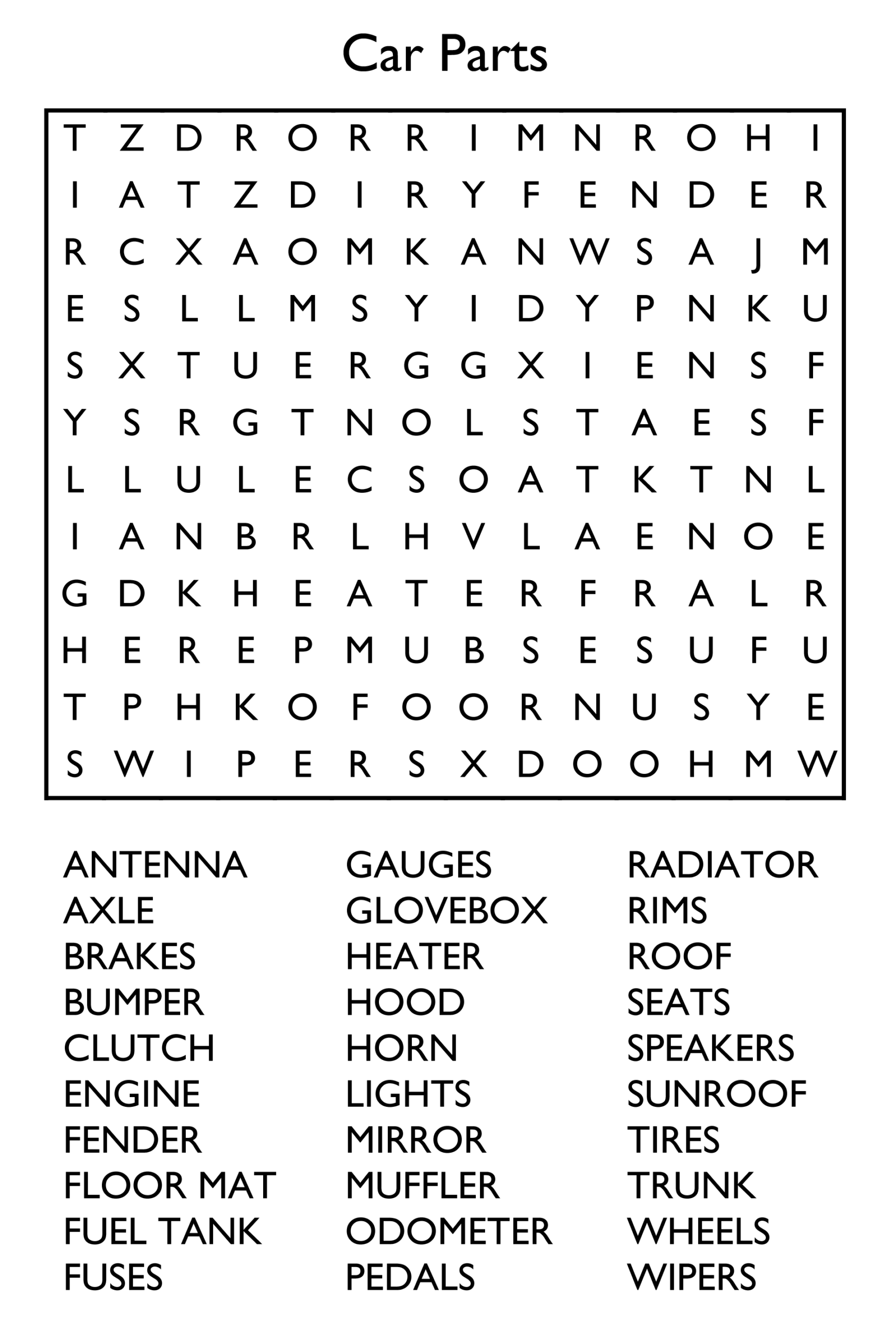 10 Free Printable Word Search Puzzles Worksheets Library