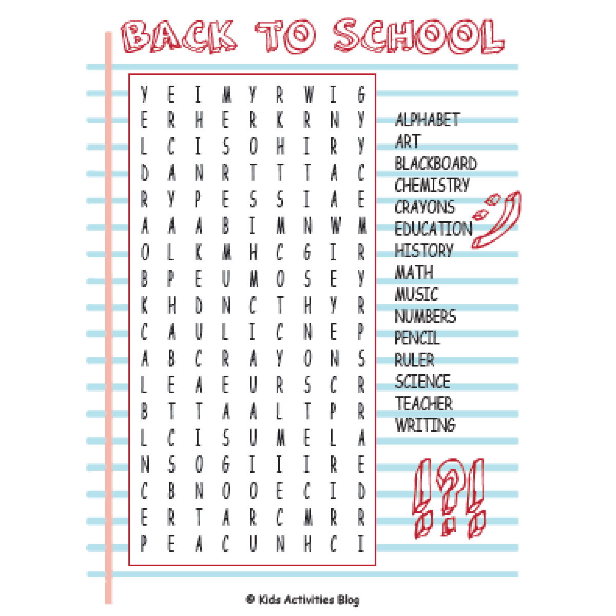 10 Fun Back To School Printable Word Search Puzzles Kids Activities Blog