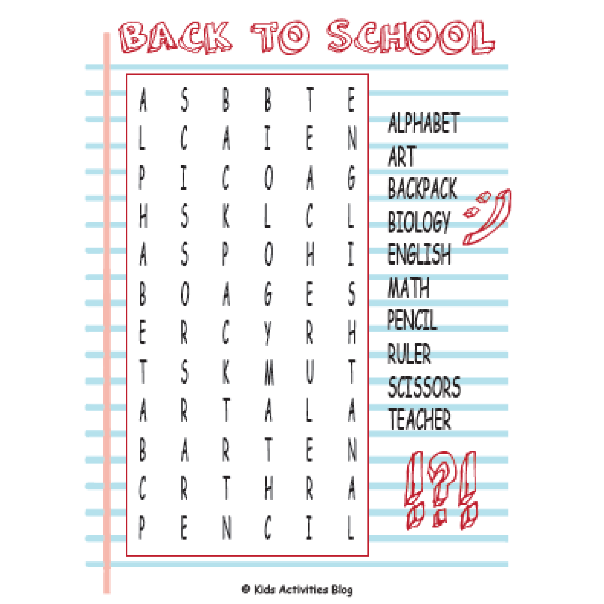 10 Fun Back To School Printable Word Search Puzzles Kids Worksheets Library