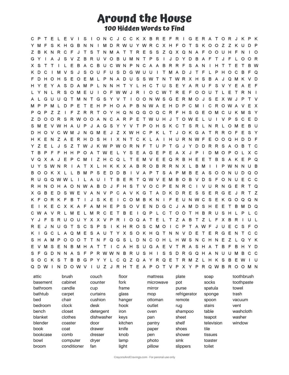 Crosswords Printable Word Searches