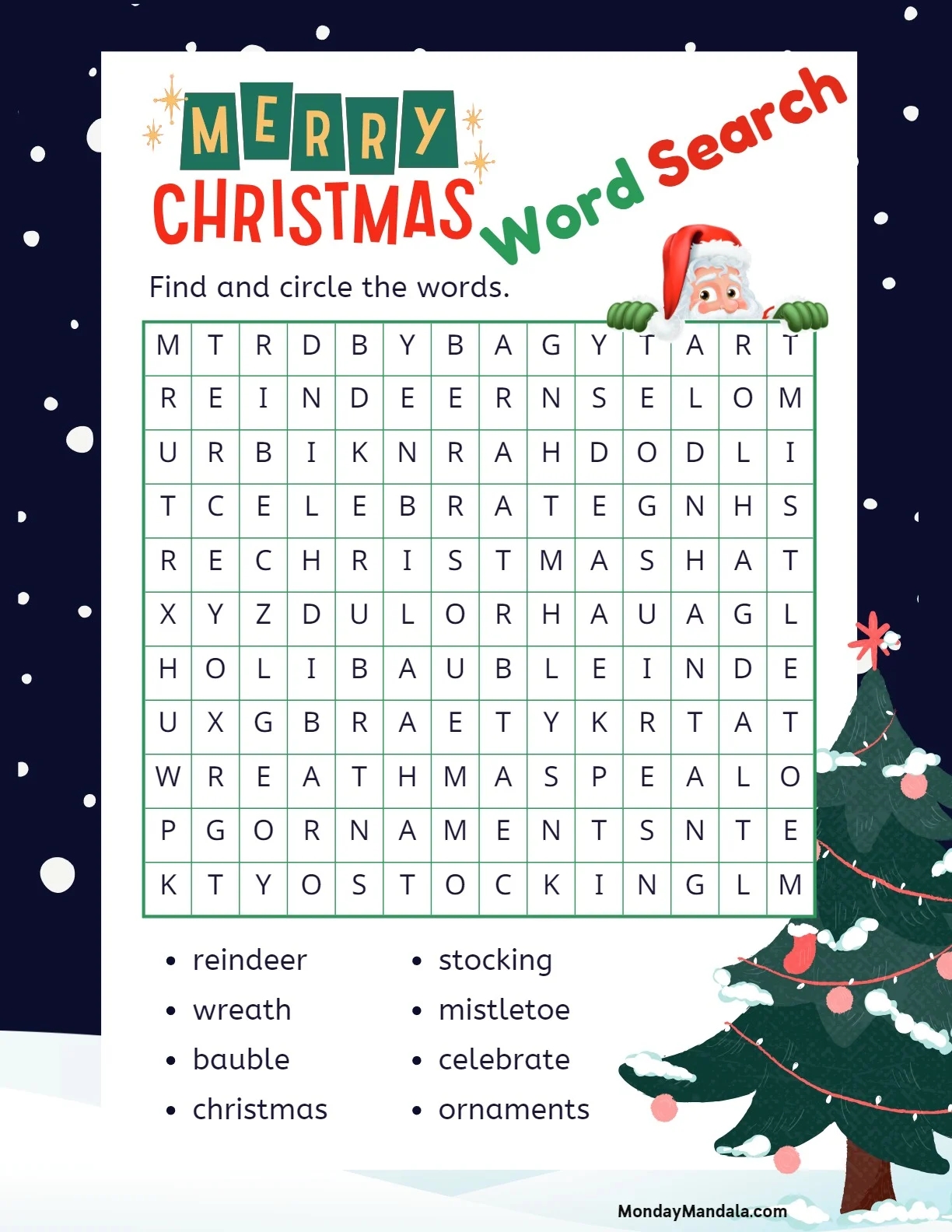 18 Christmas Word Searches Free PDF Printables 