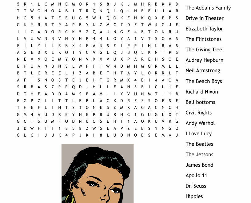 1960 s Word Search WordMint