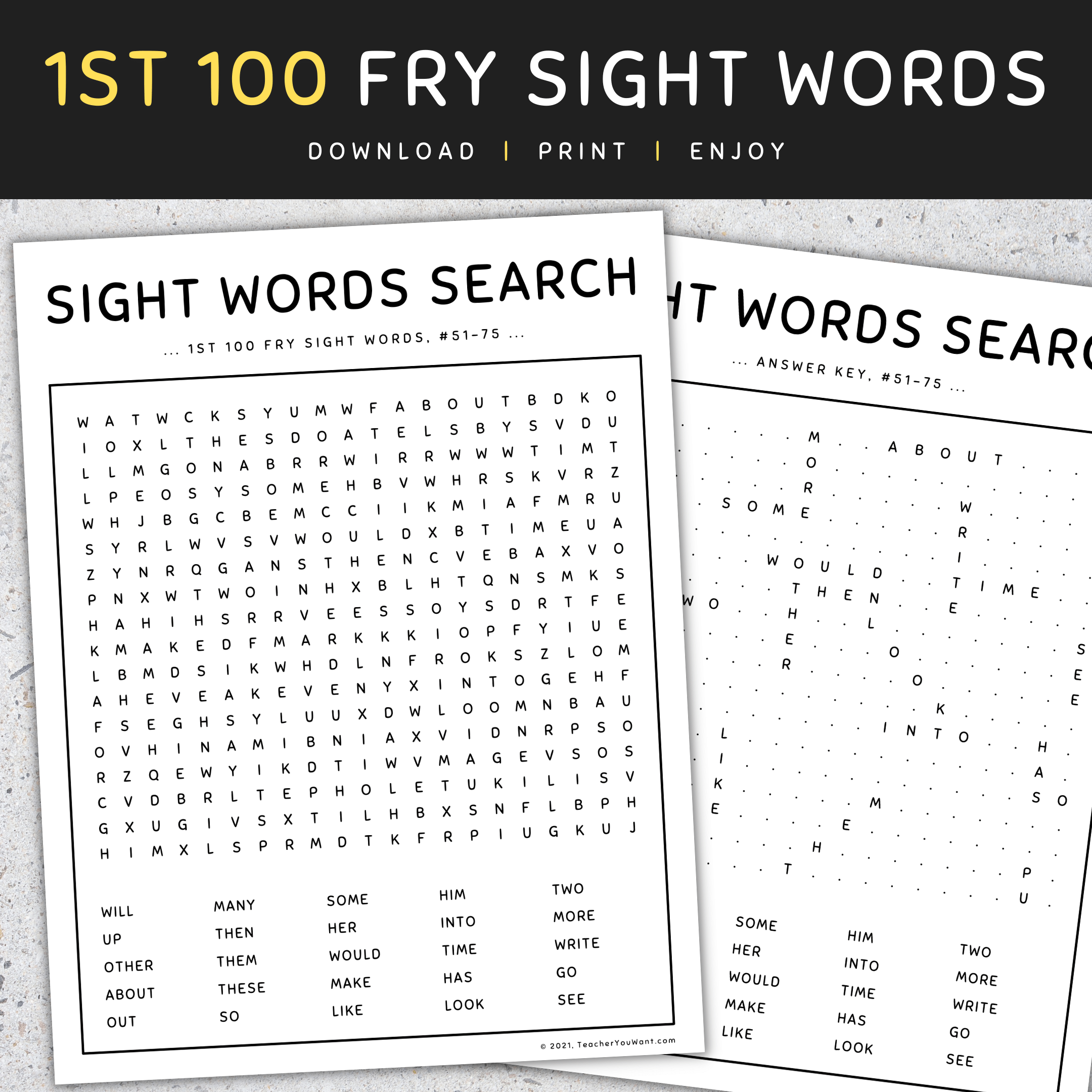 1st 100 Fry Sight Words Word Search Sight Words Practice Game SET 6 Made By Teachers