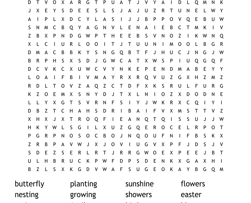 1st Day Of Spring Word Search WordMint
