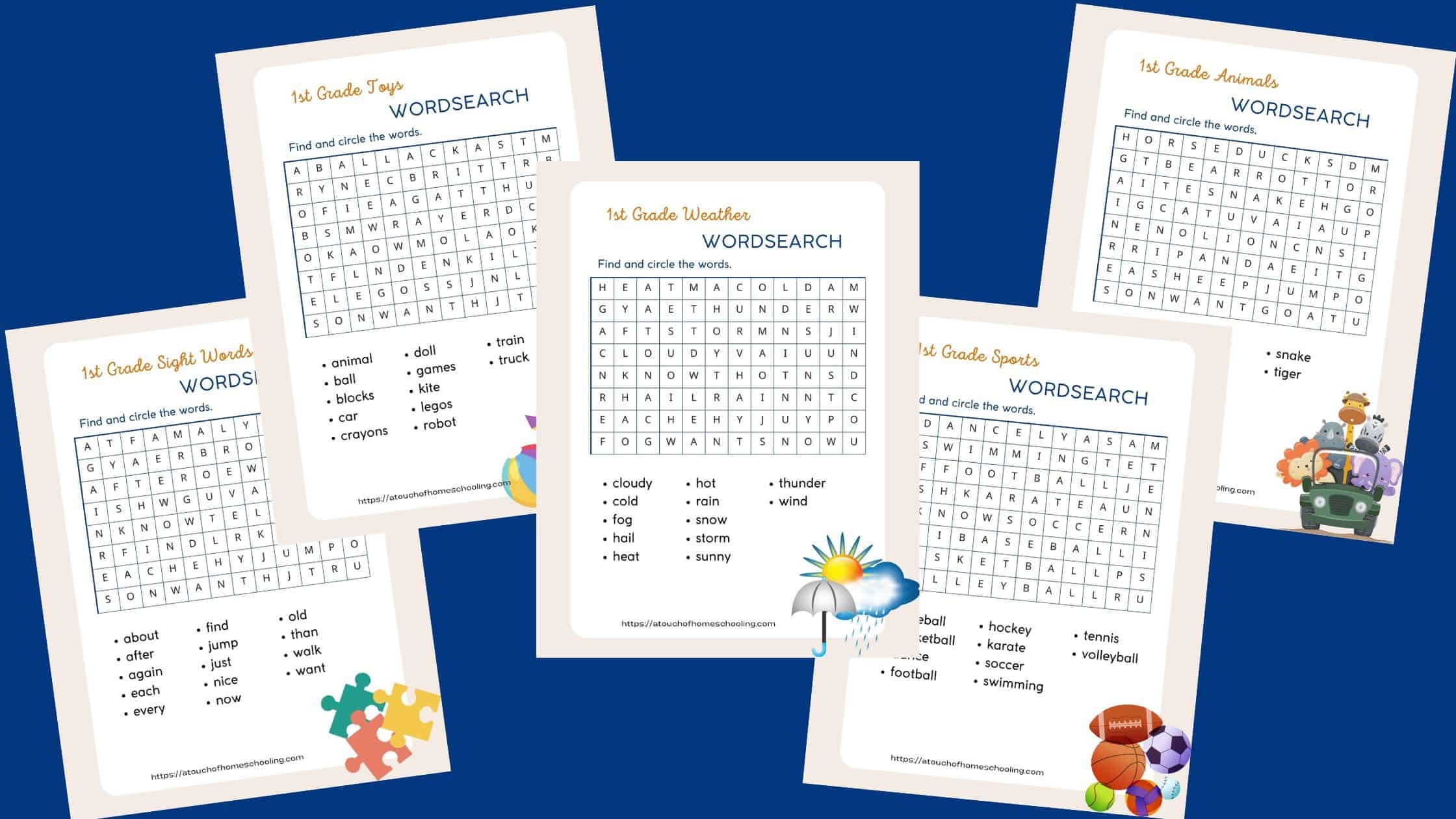 Printable Word Searches First Grade Free