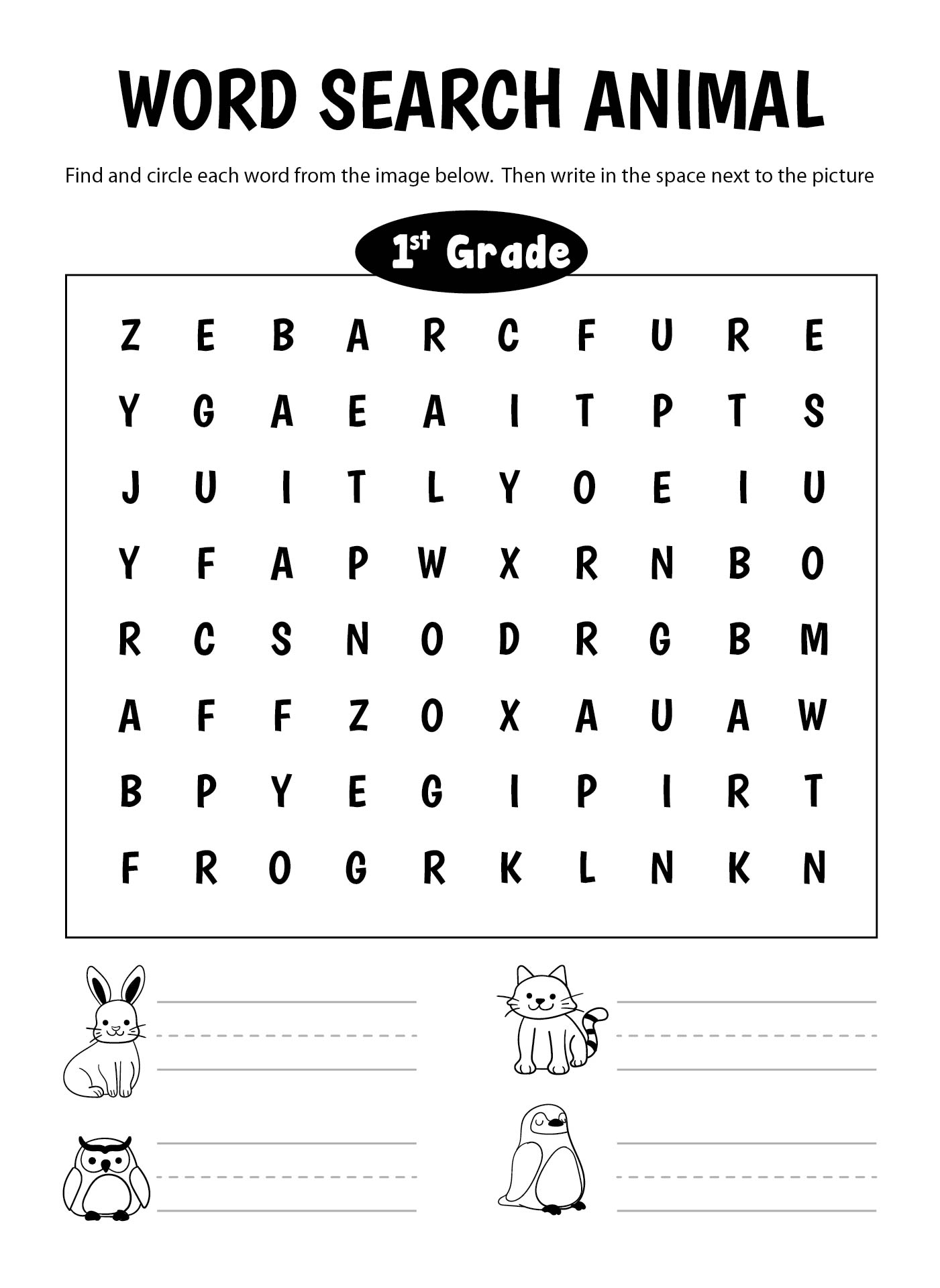 1st Grade Word Search Puzzles 18 Free PDF Printables Printablee