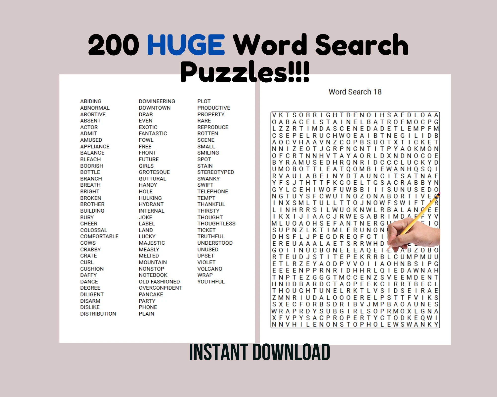 Printable Extreme Word Search