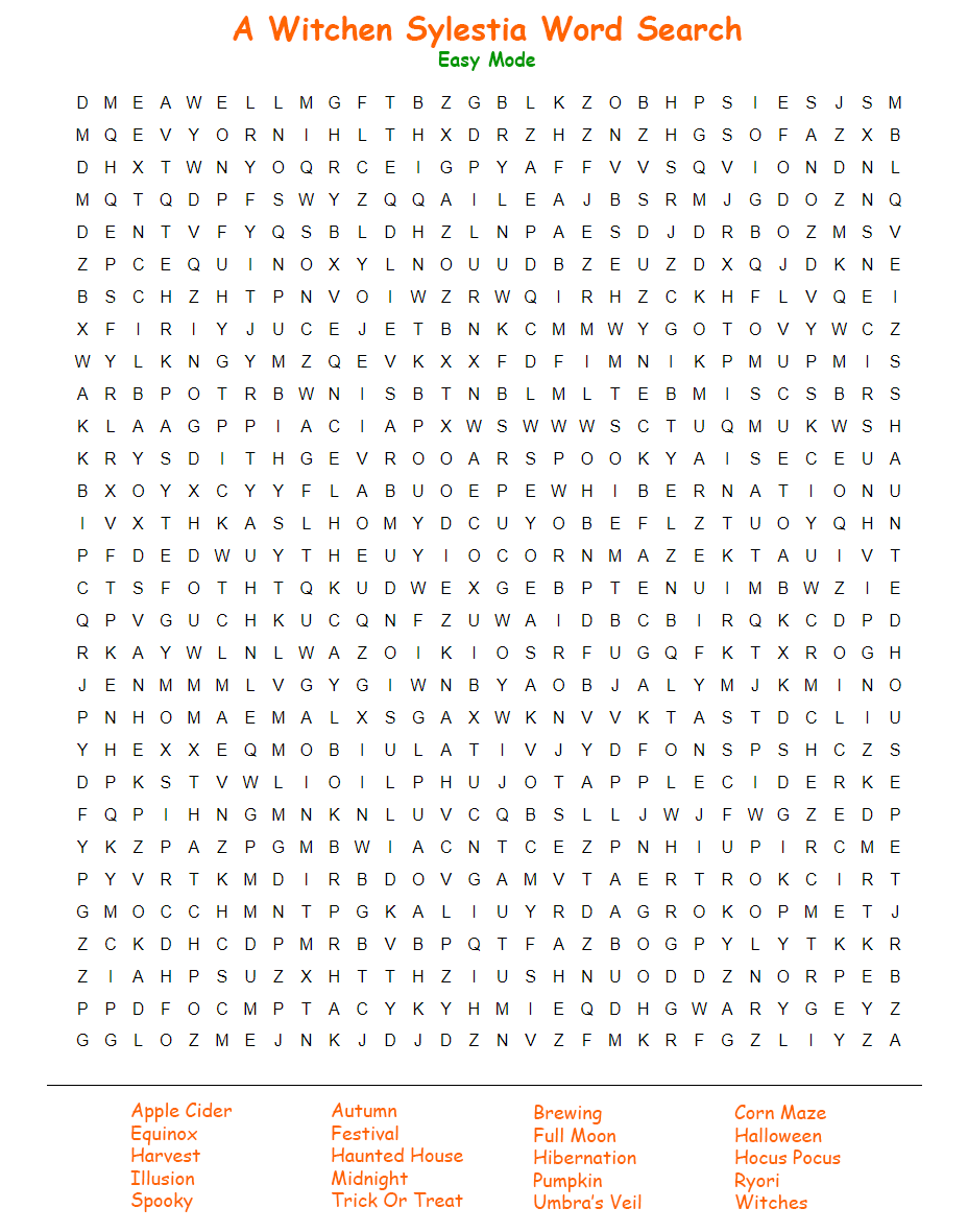 Printable Hard Word Search Games