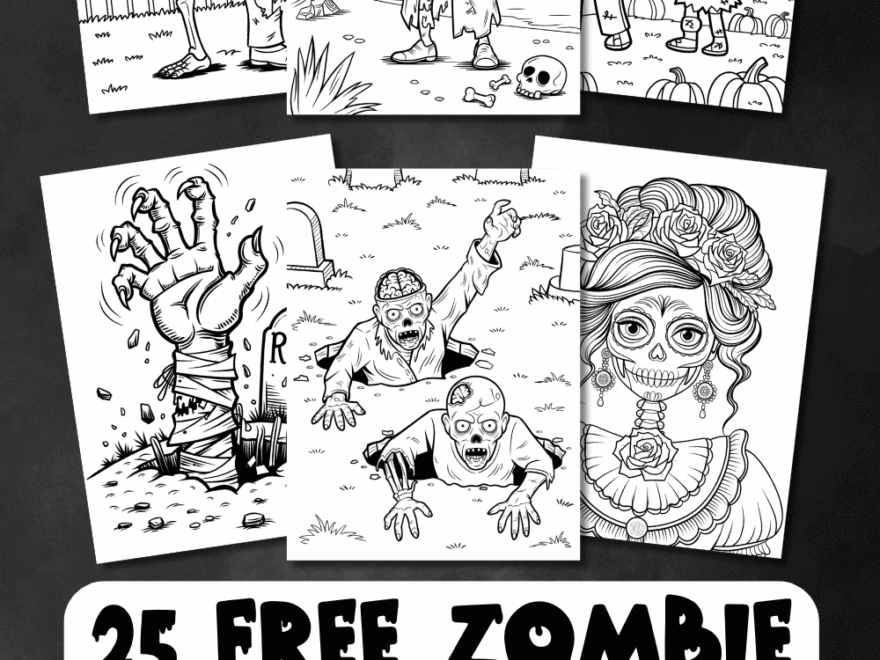 25 Free Printable Zombie Coloring Pages Prudent Penny Pincher