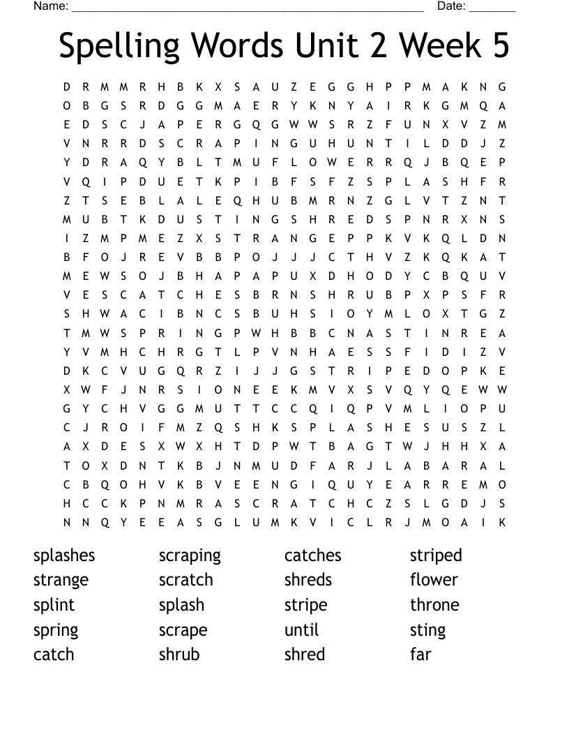 2nd Grade Word Search WordMint