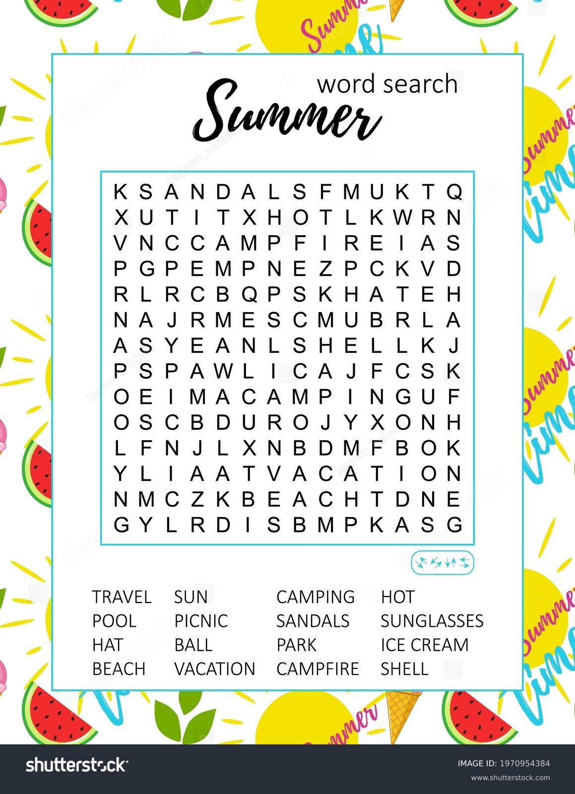 4 Hundred Kids Word Search Summer Royalty Free Images Stock Photos Pictures Shutterstock