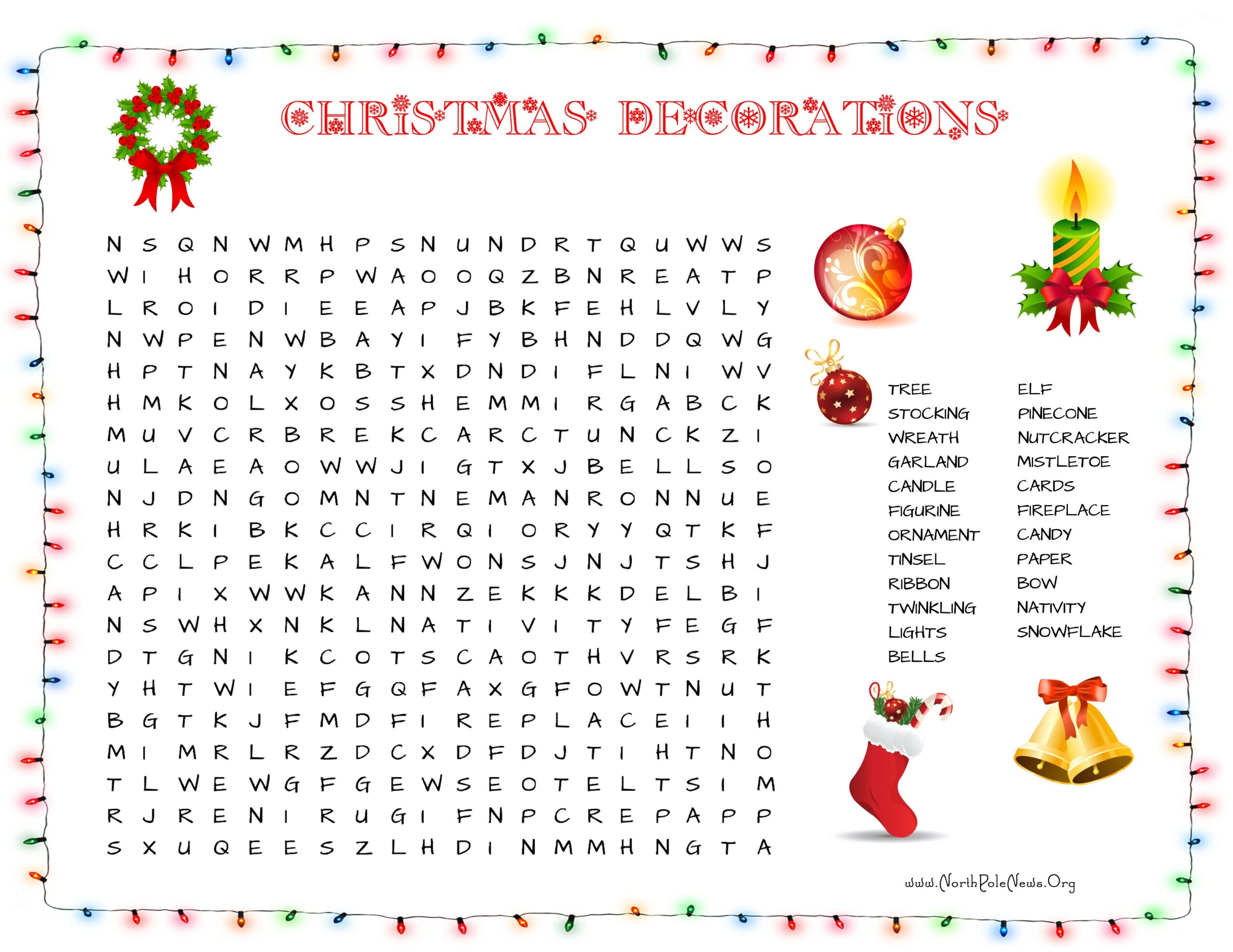 Free Printable Christmas Word Search For Kids
