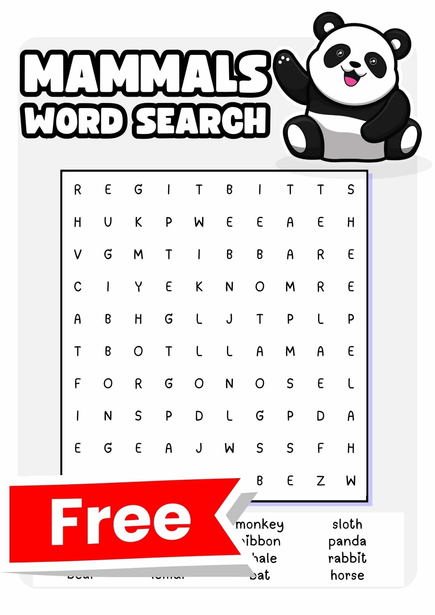 48 free animals word search puzzles teach prints