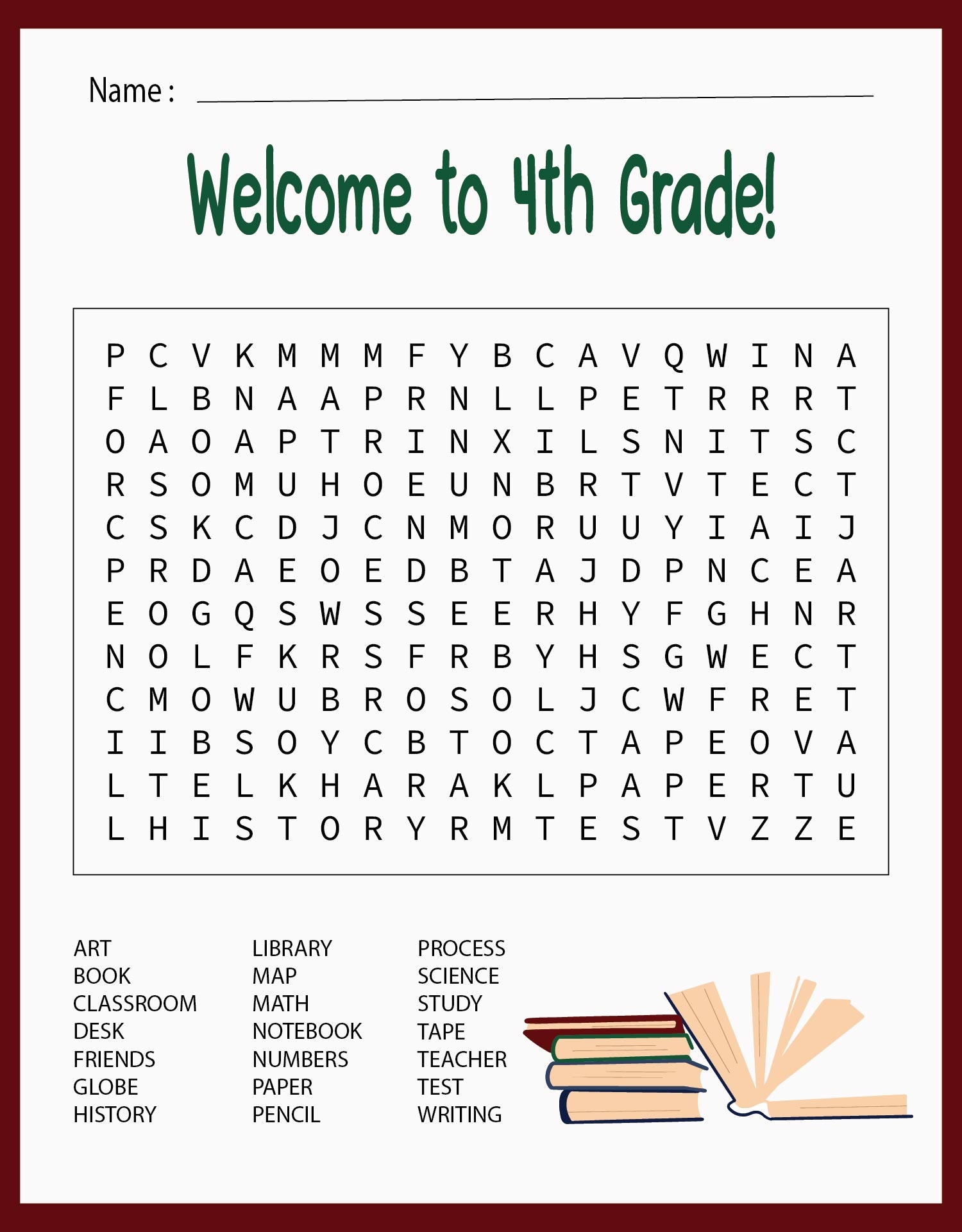 Free Printables For Word Searches 4th Grade