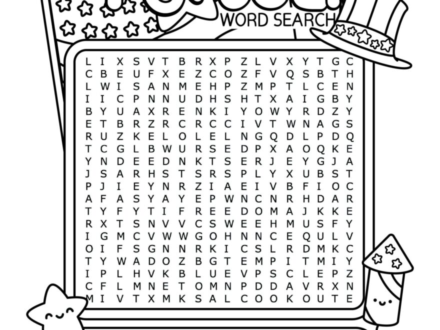 4th Of July Word Search Free Printable Activity For Kids Cute Coloring Pages For Kids