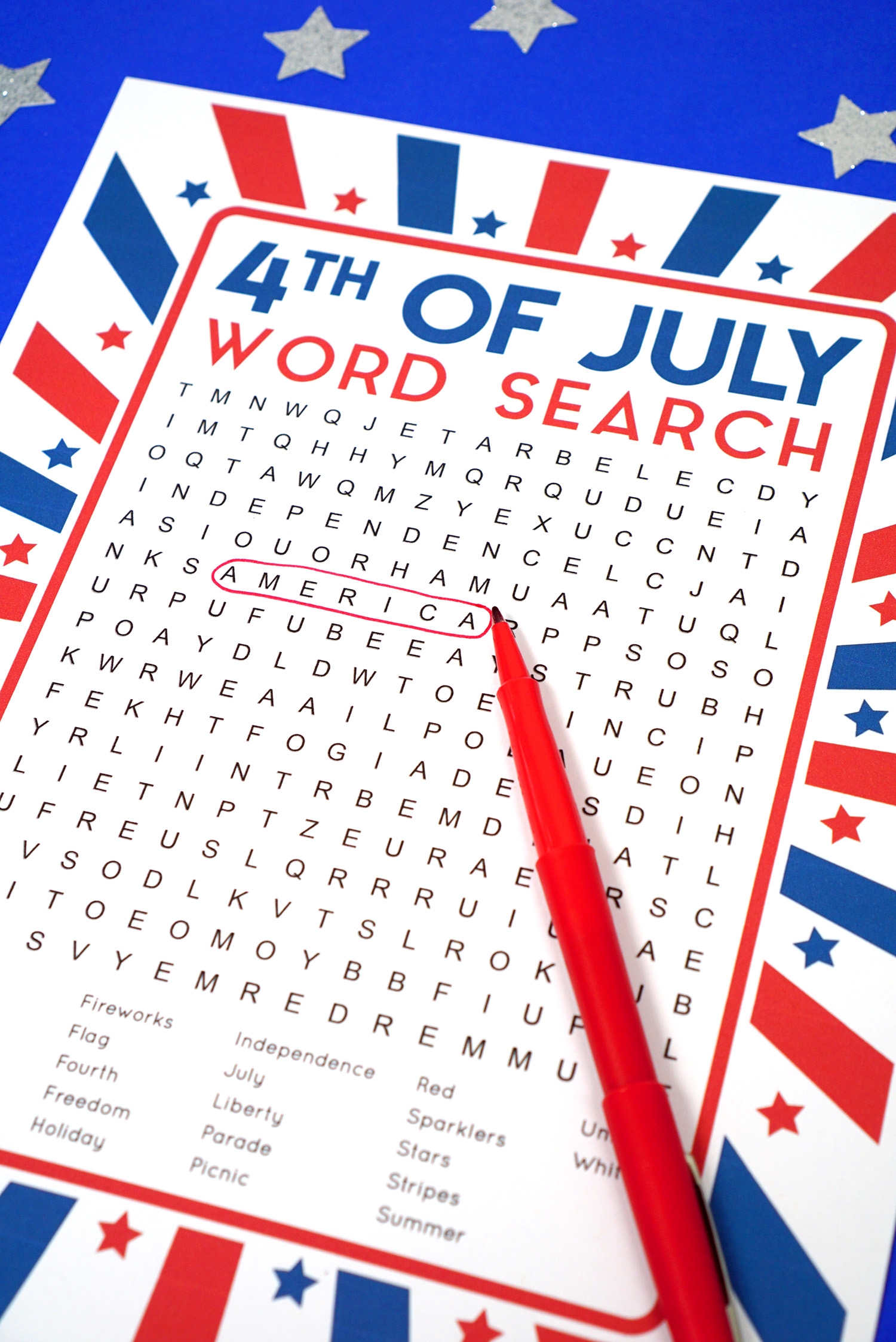 4th Of July Word Search Free Printable Happiness Is Homemade
