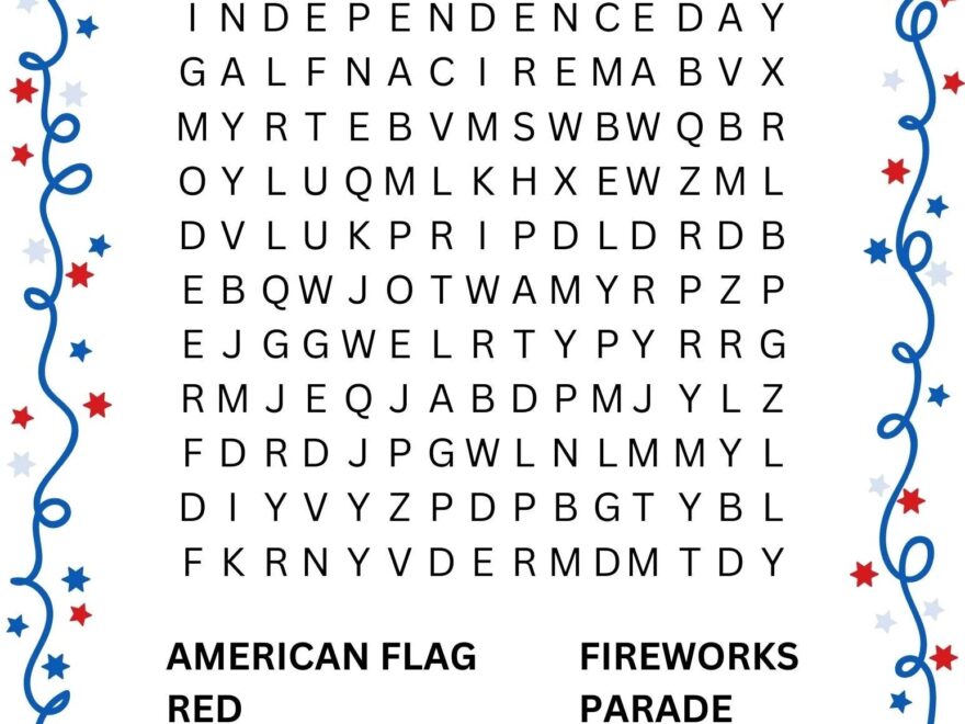 4th Of July Word Search Instant Download Etsy