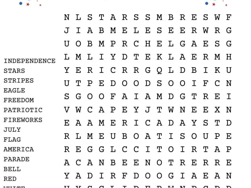 4th Of July Word Search Puzzle With Answer Sheet Fourth Of July Word Search Puzzle Independence Day Holiday Games Holiday Puzzles Etsy