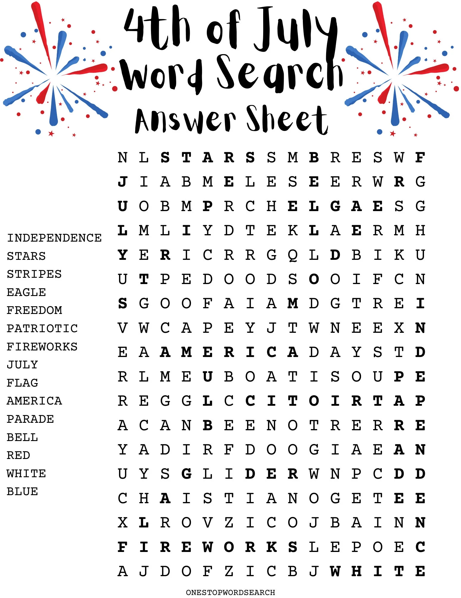 4th Of July Word Search Puzzle With Answer Sheet Fourth Of July Word Search Puzzle Independence Day Holiday Games Holiday Puzzles Etsy Finland