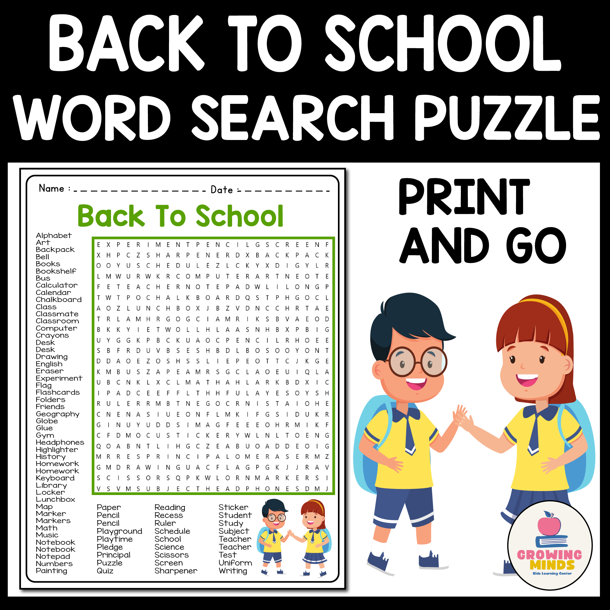 4th To 7th Grade Back To School Word Search Puzzle Worksheet Activity Made By Teachers