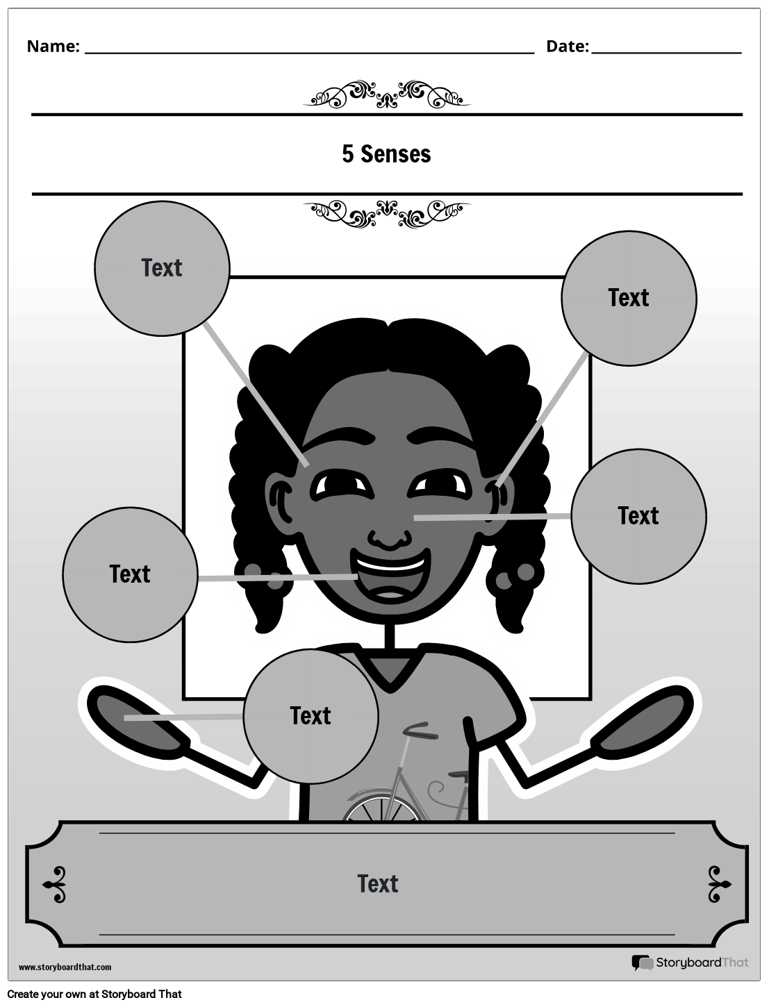 5 senses worksheets create customize with storyboard that