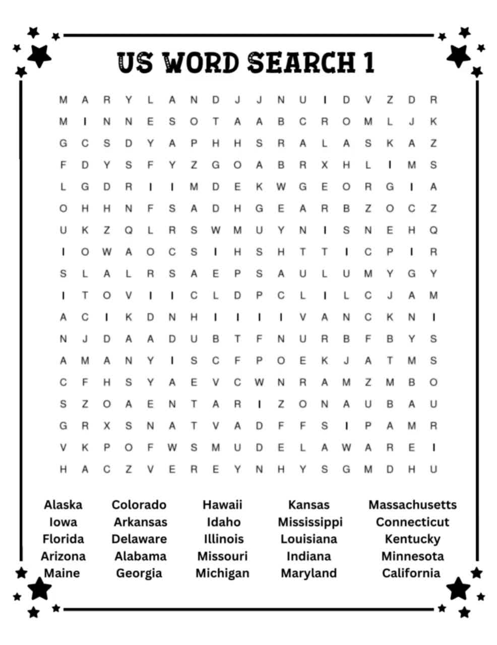 50 States Quiz Test Worksheet US USA Geography Social Studies Digital Download Printable Word Search Etsy