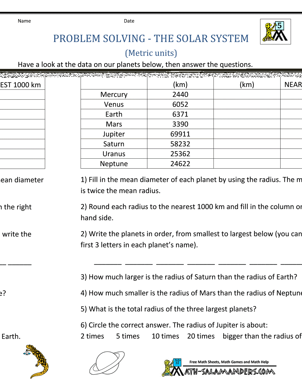 5th Grade Math Word Problems