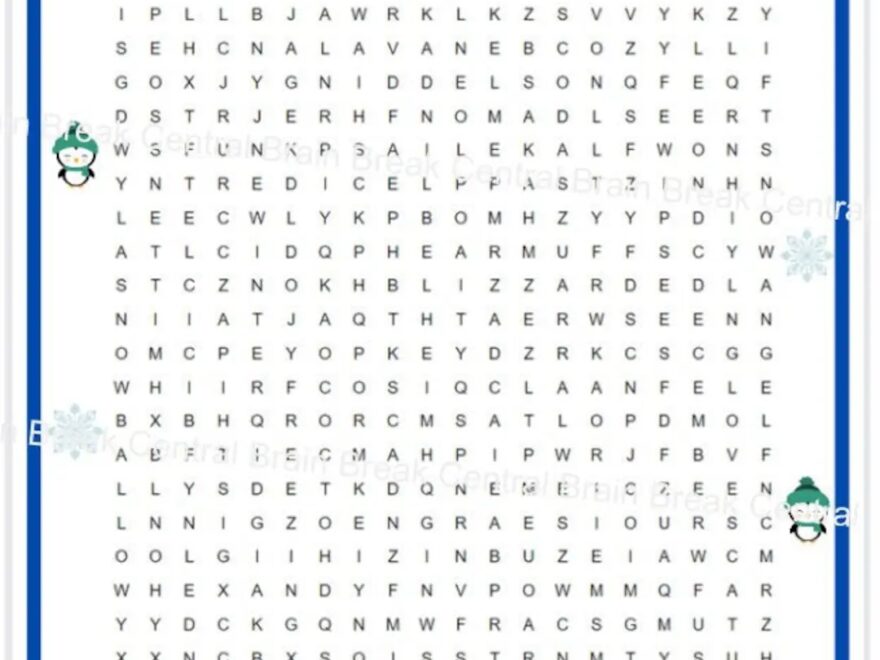 6th 8th Grade Winter Word Search With Answer Key Printable Etsy New Zealand