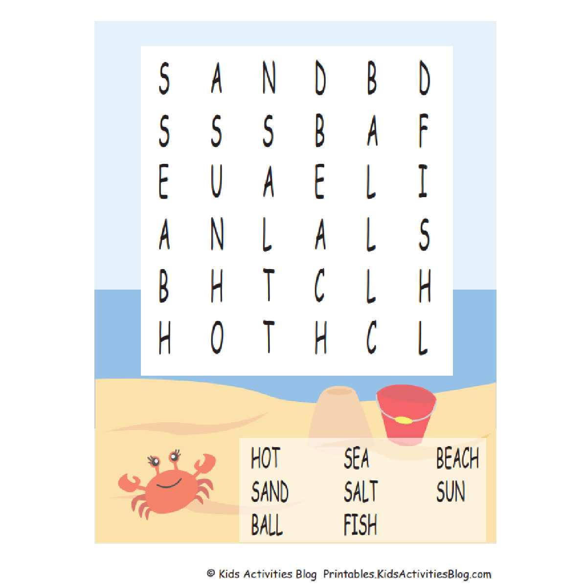 8 Fun Free Printable Beach Word Search Puzzles For Kids Kids Activities Blog