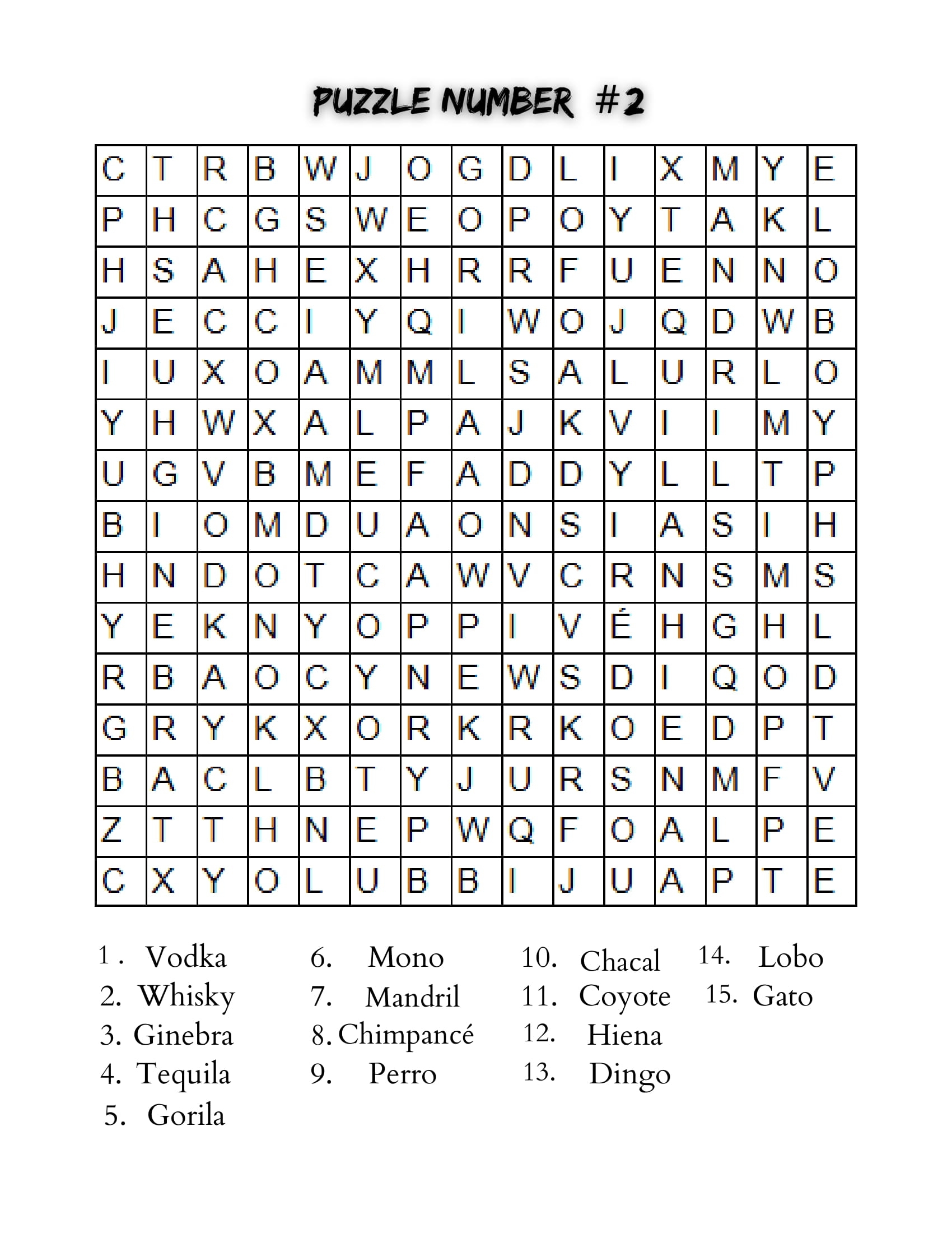 Free Printable Spanish Word Search For 1st Grade