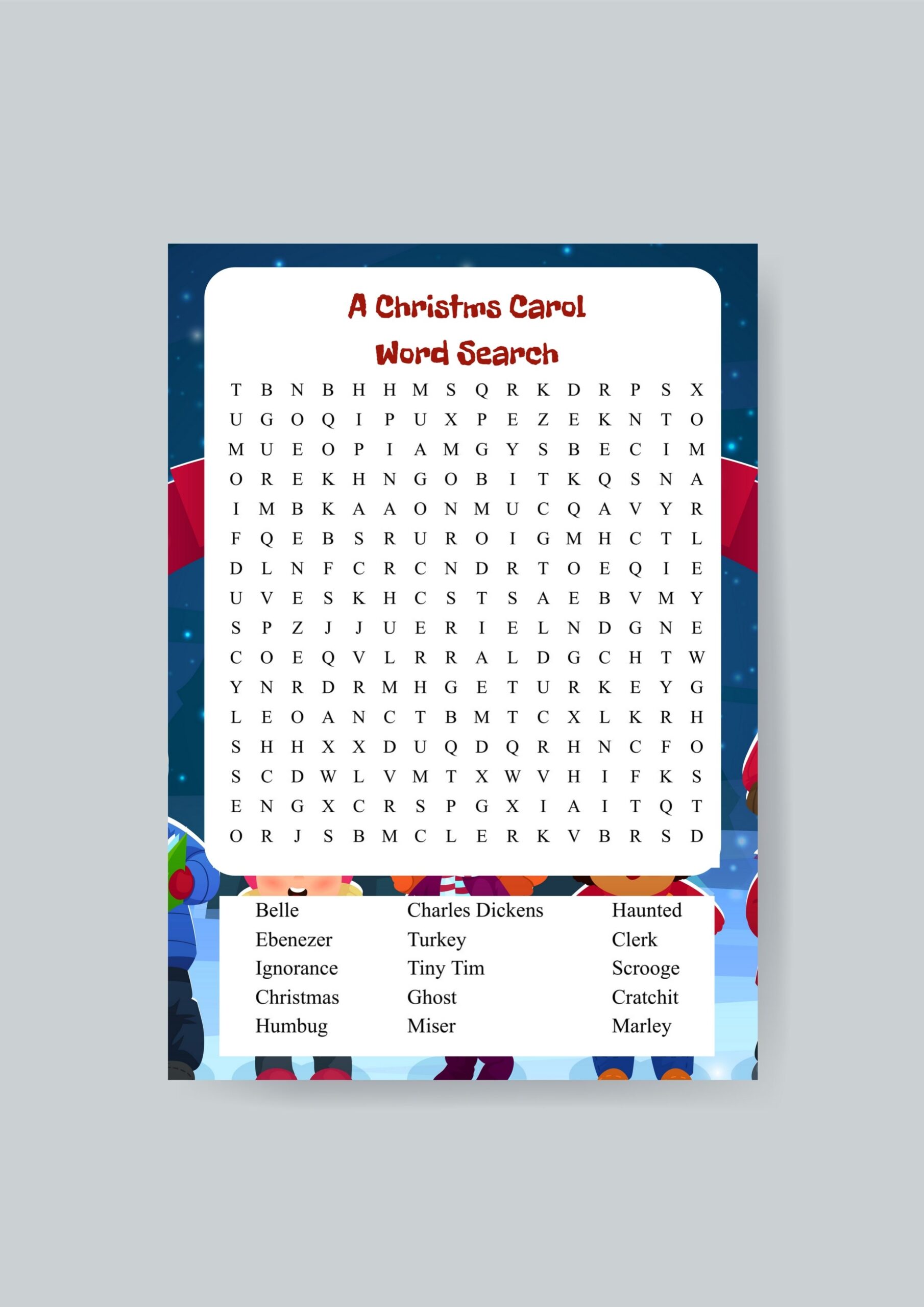 Printable December Word Search
