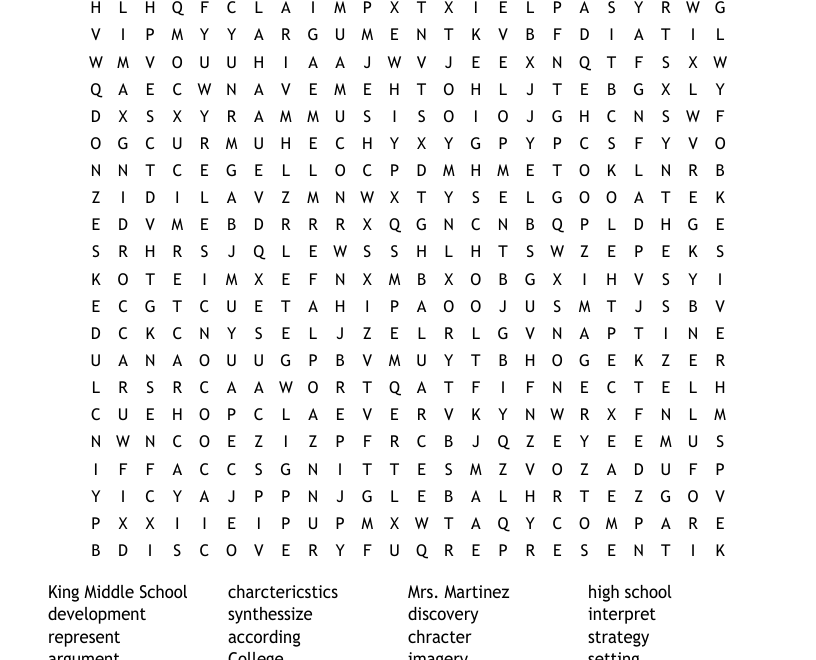 Academic Vocabulary Word Search WordMint