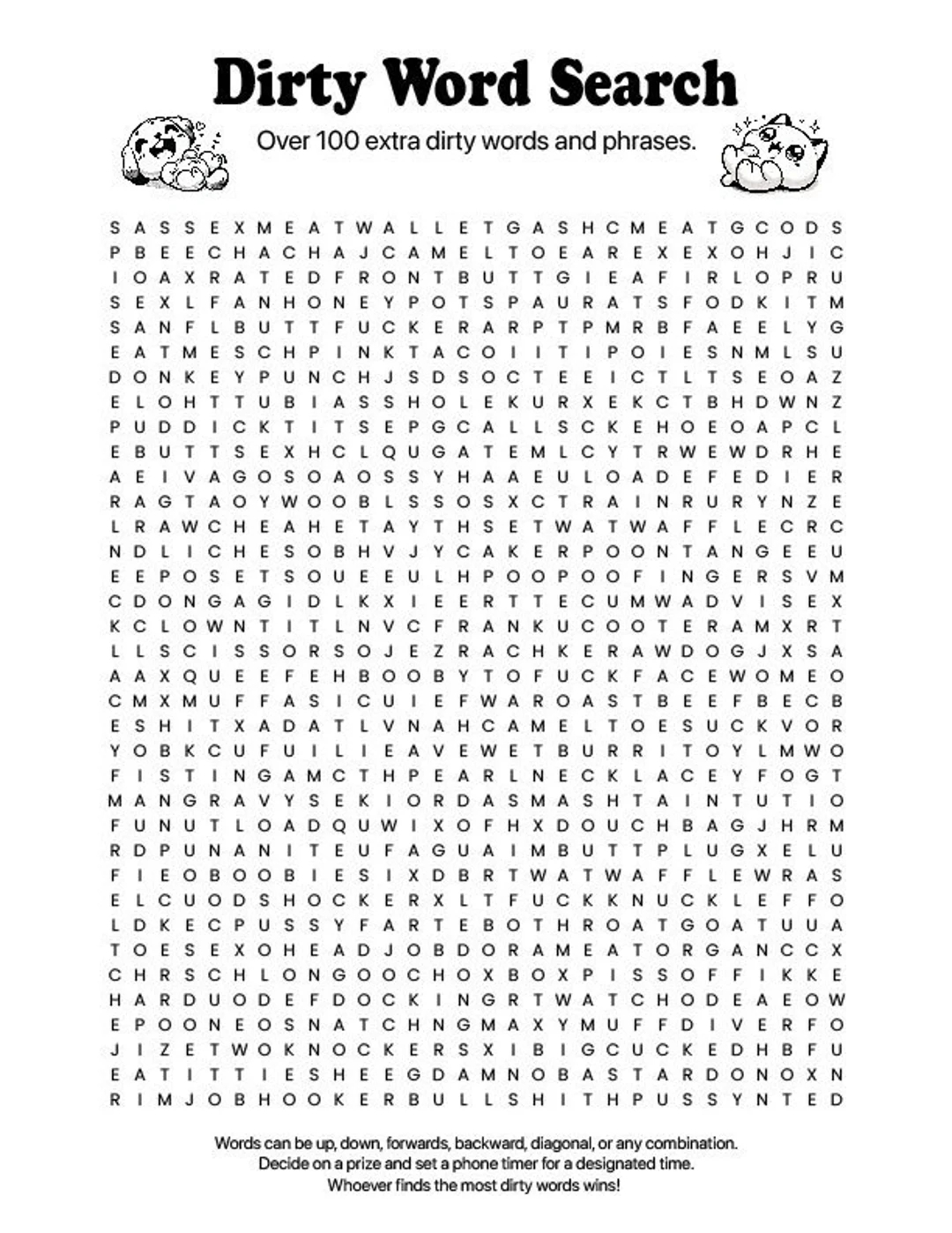 Word Search Challenge Printable