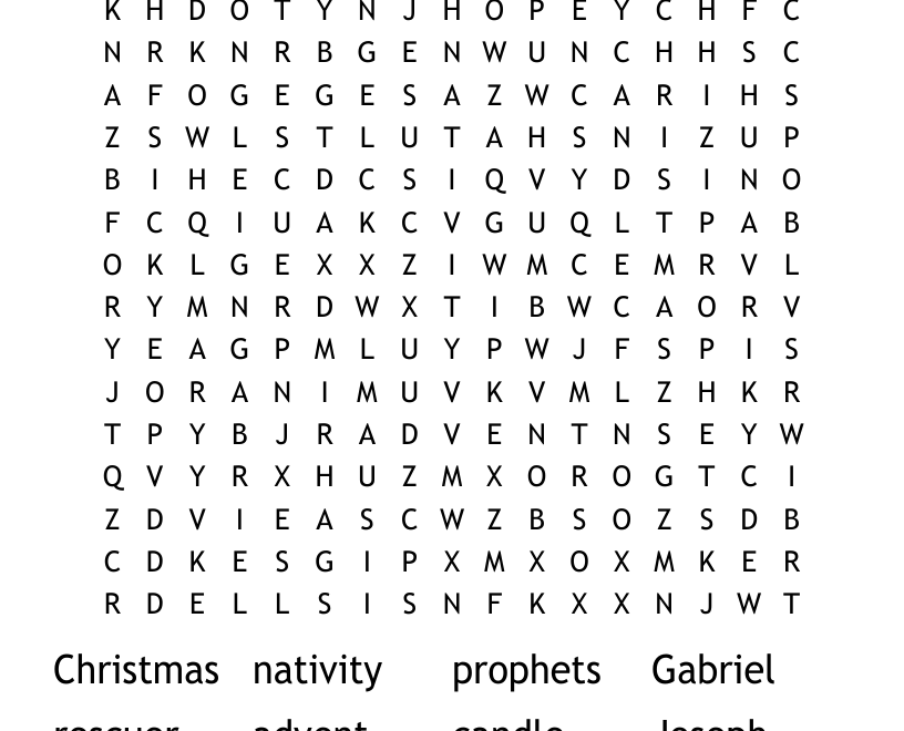 Advent 1 Hope Word Search WordMint