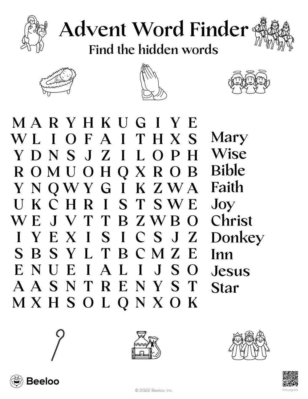 Primary Word Searches Printable Catholic