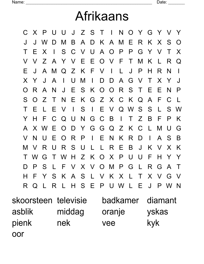 Word Search Printable 4th Grade