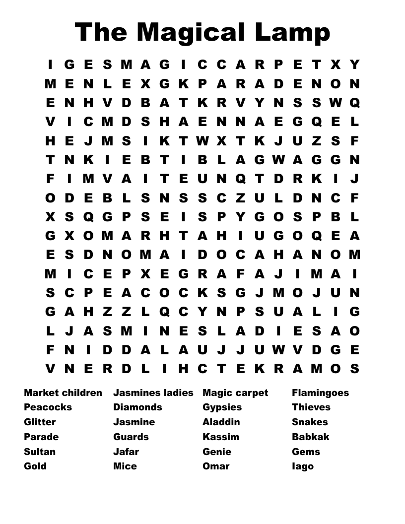 Aladdin Wordsearch WordMint