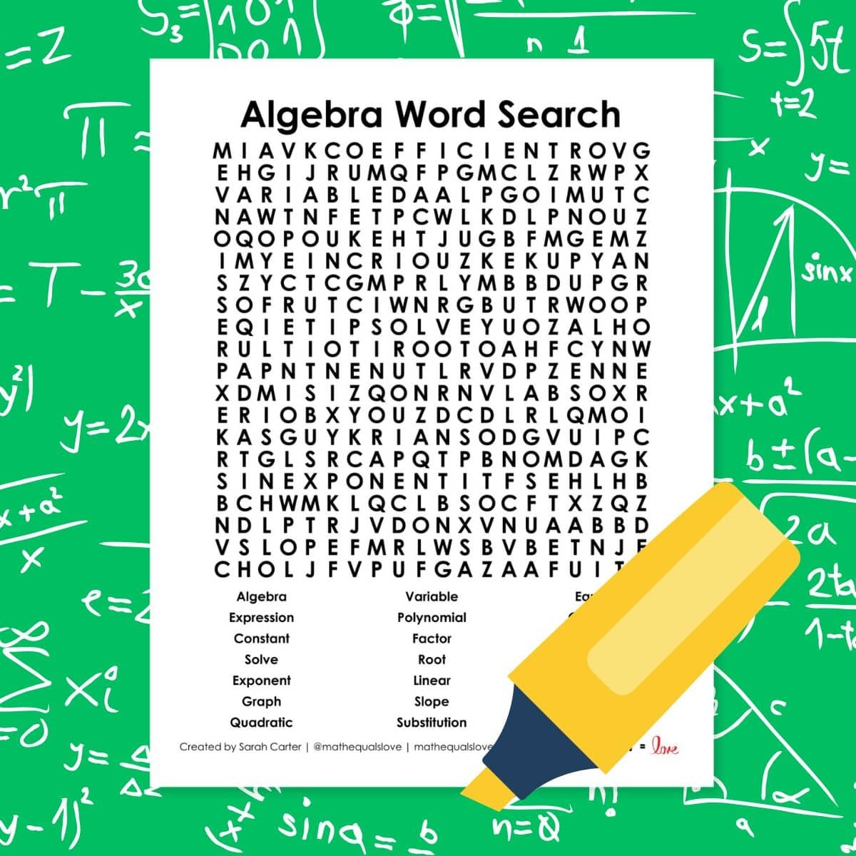 Free Printable Math Word Searches