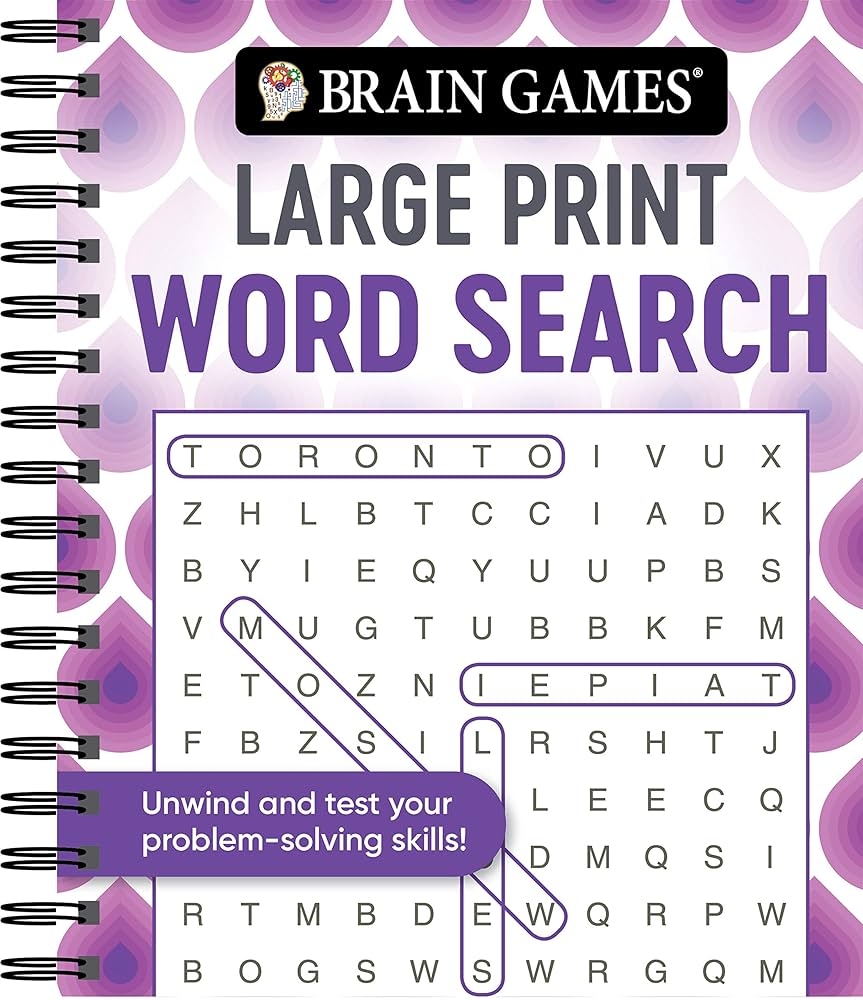 Amazon Brain Games Large Print Word Search Swirls 9781645584995 Publications International Ltd Brain Games Books