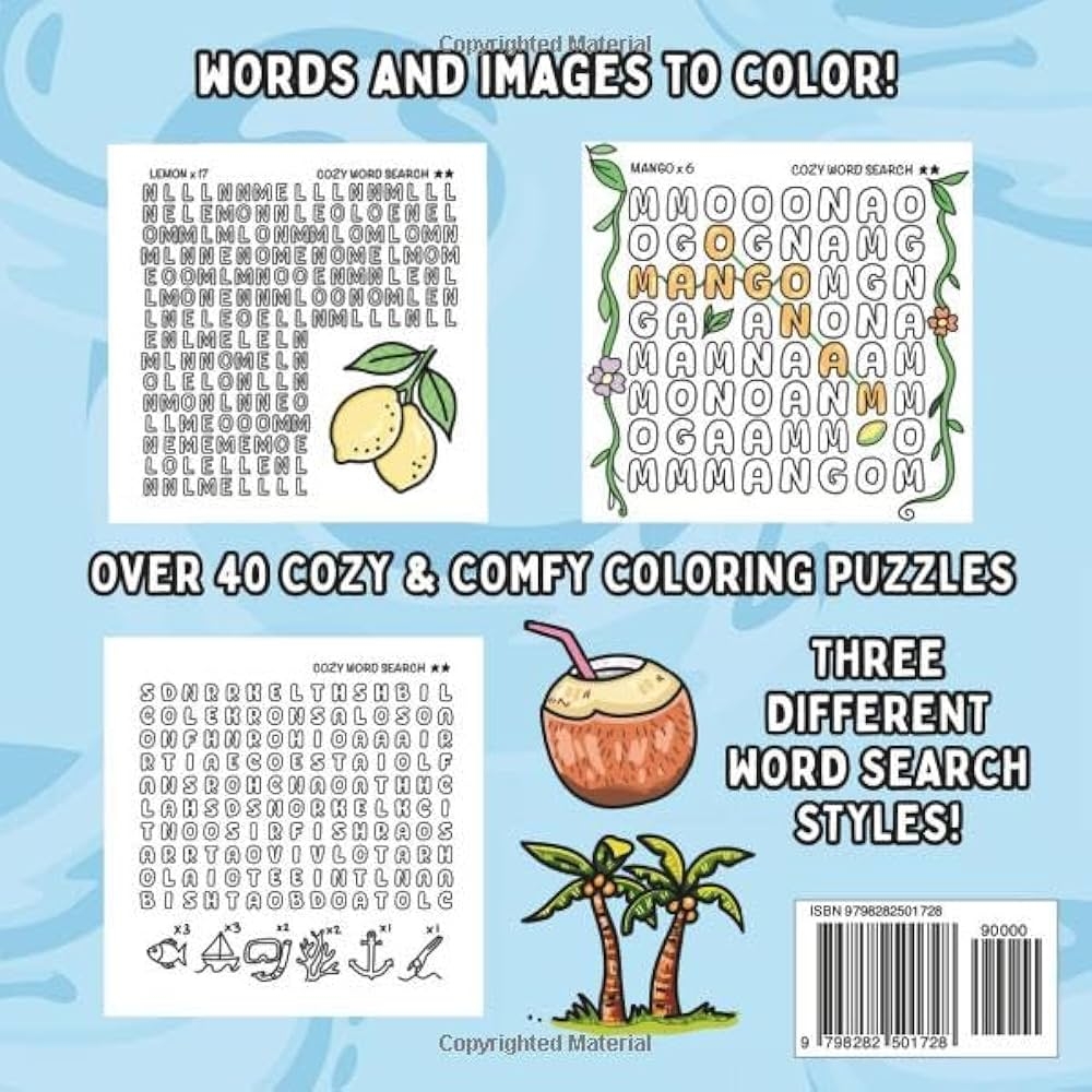 Amazon Cozy Word Search Tropical Paradise A Comfy Cute Colouring Word Search Puzzle For Adults Teens And Kids Cute Coloring Word Searches 9798282501728 Vexa Mia Books