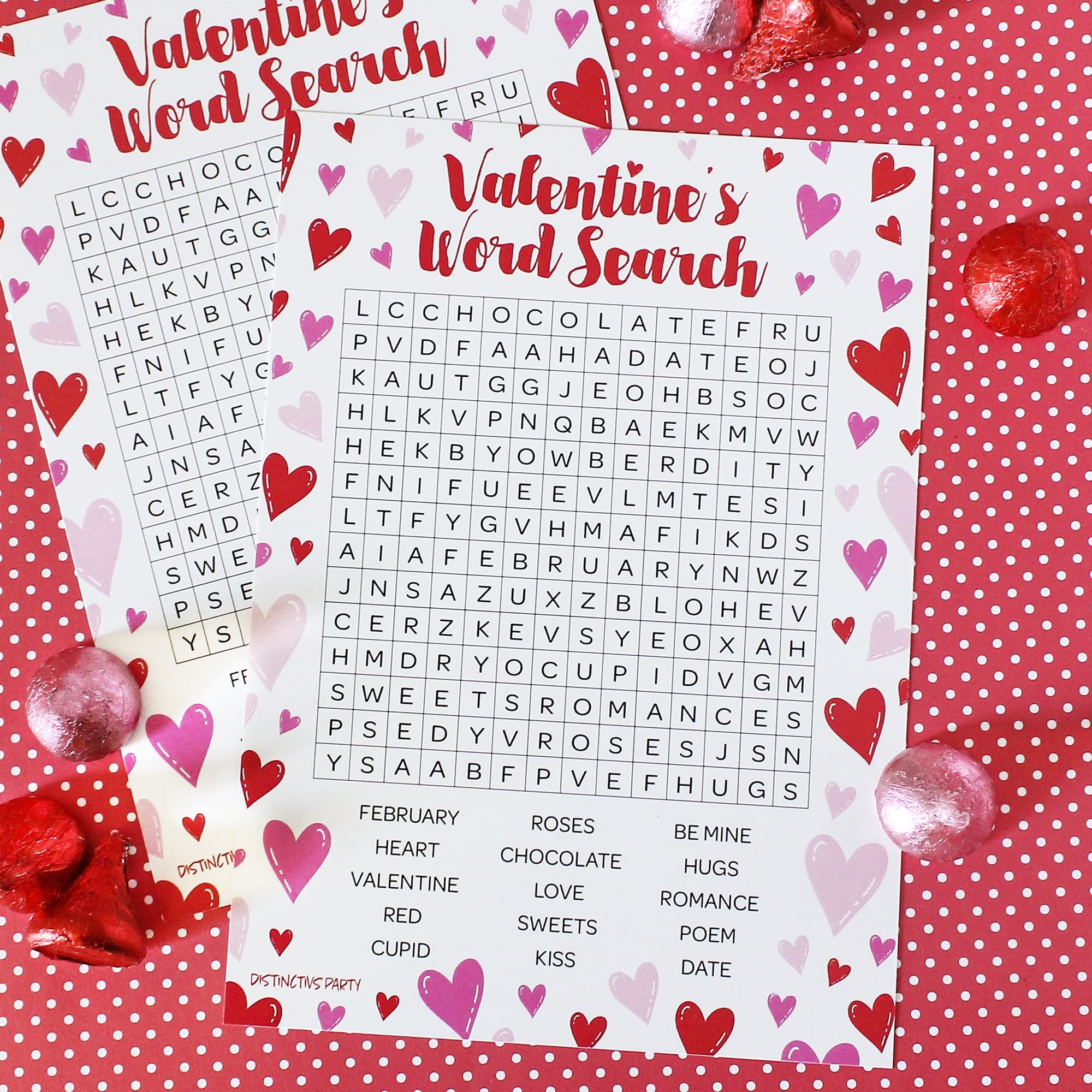 Amazon DISTINCTIVS Valentine s Day Word Search Classroom Party Game 25 Player Cards Classroom Party Activity Fun Game For Kids Home Kitchen