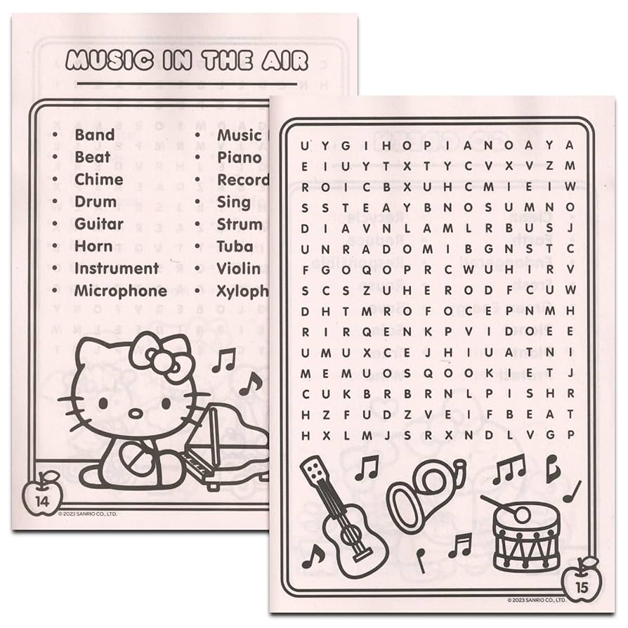 Amazon Hello Kitty Word Search Puzzle Book Set For Kids Bundle With Hello Kitty Activity Books With Word Find Puzzles Stickers Crayons More Hello Kitty Word Search Book Toys