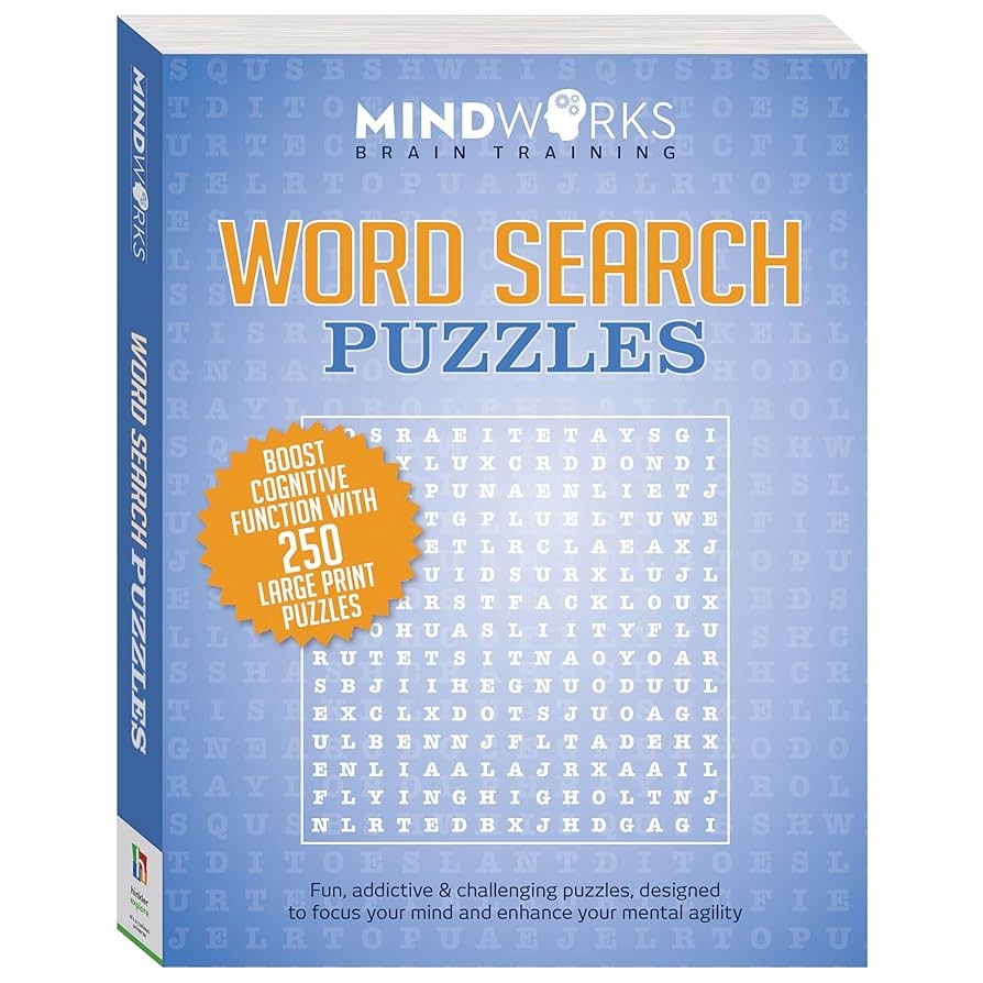 Amazon Mindworks Word Search Puzzles Puzzle Book For Adults Brain Training Travel Entertainment Ranging Easy To Difficult 288 Pages Toys Games