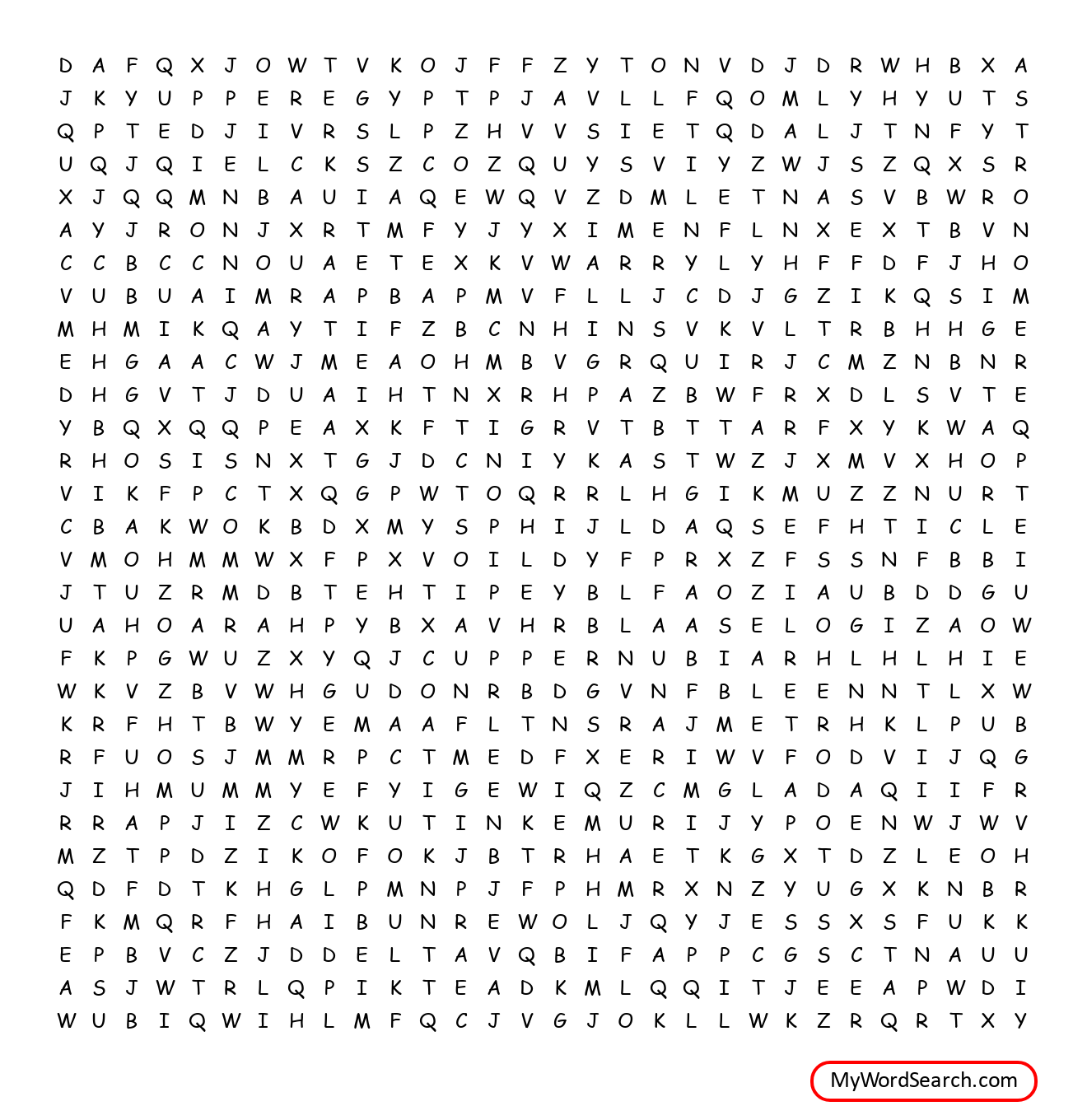 Ancient Egypt Printable Word Search