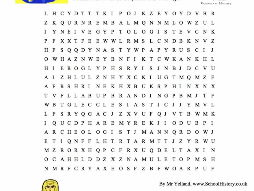 Ancient Egypt Wordsearch Year 9 Free PDF Download