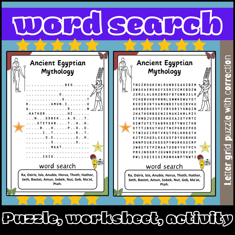 Ancient Egyptian Mythology Word Search Puzzle Worksheet Activity Made By Teachers