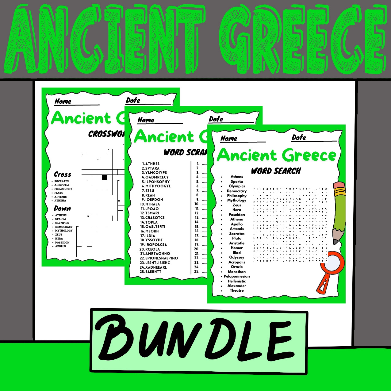 Ancient Greece Printables Word Search