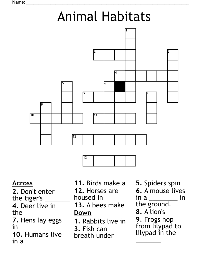 Habitat Word Find Habitat Word Search Printable