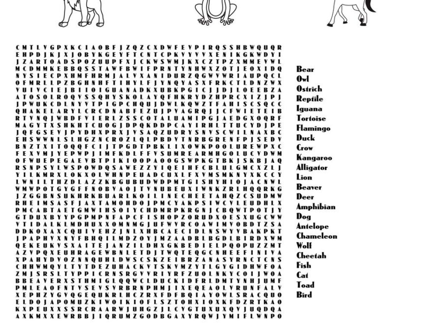 Animal themed Word Searches Beeloo Printable Crafts And Activities For Kids