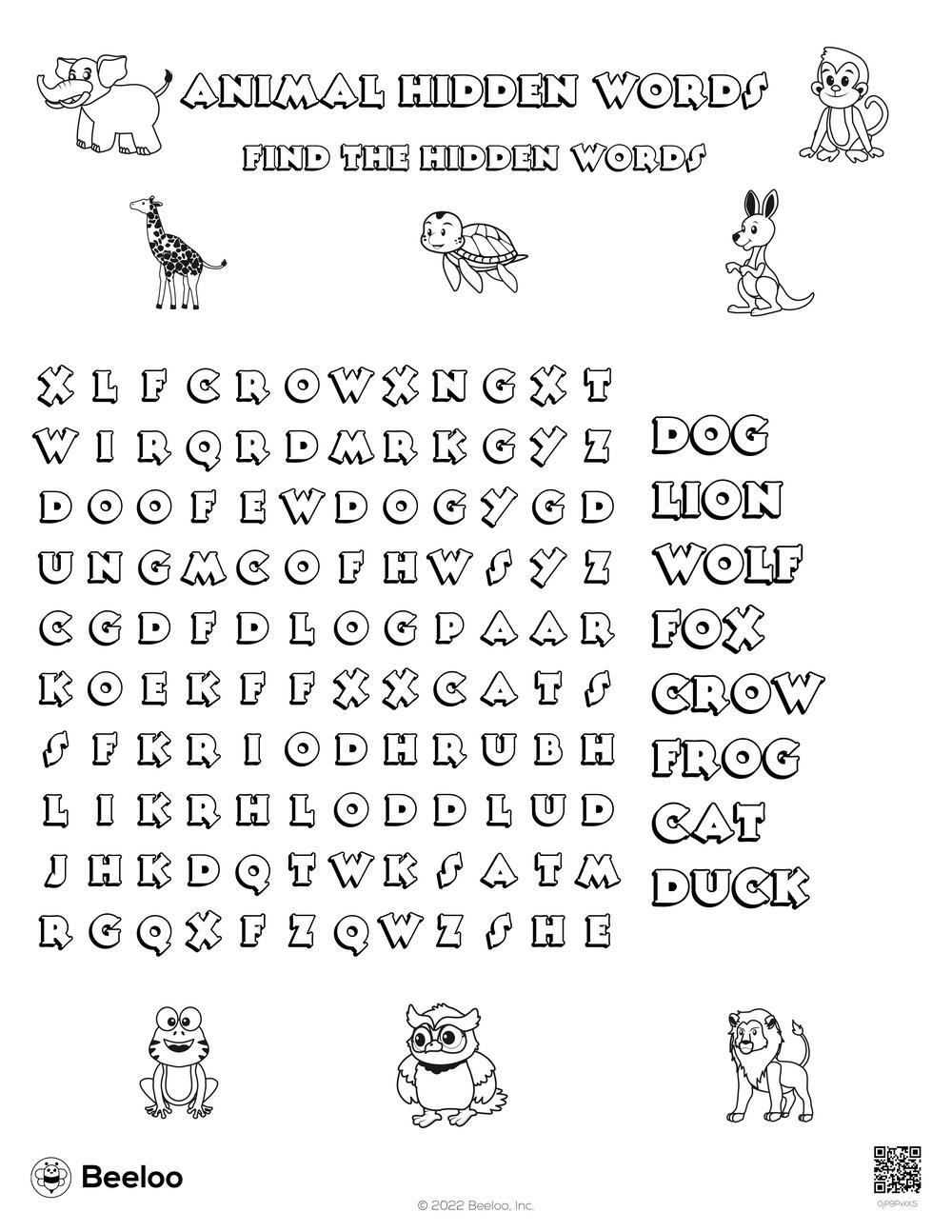 Animal themed Word Searches Beeloo Printable Crafts And Activities For Kids Animal themed Word Searches Beeloo Printable Crafts And Activities For Kids